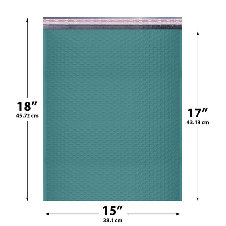15x18 Green poly bubble mailer — #8 self-seal padded envelope, 50 pack