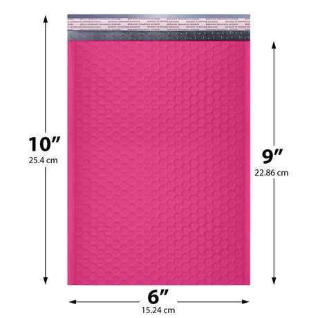 6x10 pink poly bubble mailer #0 padded shipping bag
