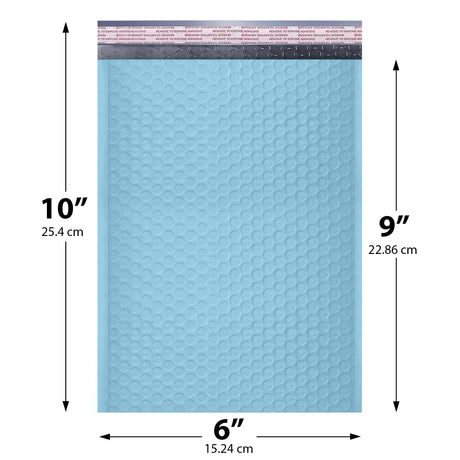 6x10 light blue poly bubble mailer #0 padded shipping bag

