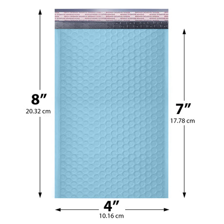 4x8 light blue poly bubble mailer #000 padded shipping bag