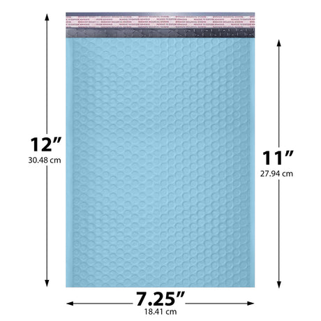 7.25x12 light blue poly bubble mailer #1 padded shipping bag
