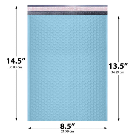 8.5x14.5 Light Blue poly bubble mailer — #3 self-seal padded envelope, 100 pack