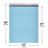 15x18 Light Blue poly bubble mailer — #8 self-seal padded envelope, 50 pack