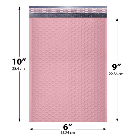 6x10 light pink poly bubble mailer #0 padded shipping bag
