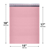 15x18 Light Pink poly bubble mailer — #8 self-seal padded envelope, 50 pack