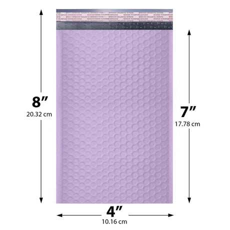 4x8 Lilac Purple poly bubble mailer — #000 self-seal padded envelope, 500 pack
