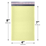 4x8 Pale Yellow poly bubble mailer — #000 self-seal padded envelope, 500 pack