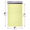 4x8 Pale Yellow poly bubble mailer — #000 self-seal padded envelope, 500 pack