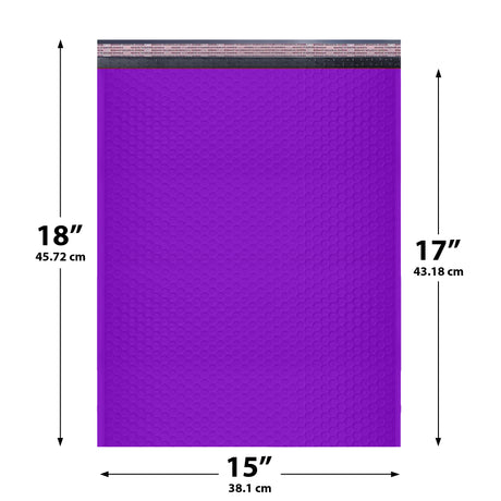 15x18 Purple poly bubble mailer — #8 self-seal padded envelope, 50 pack