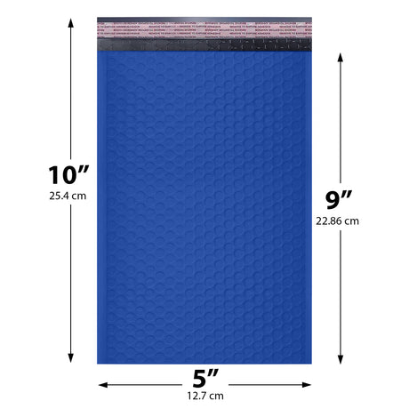 5x10 Royal Blue poly bubble mailer — #00 self-seal padded envelope, 250 pack