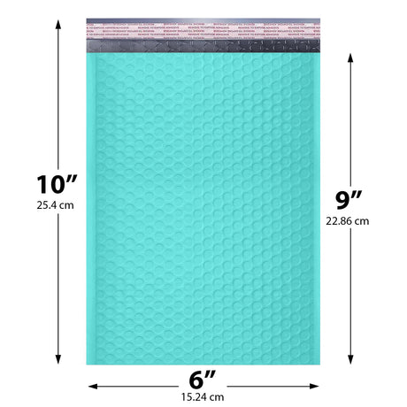 6x10 teal poly bubble mailer #0 padded shipping bag
