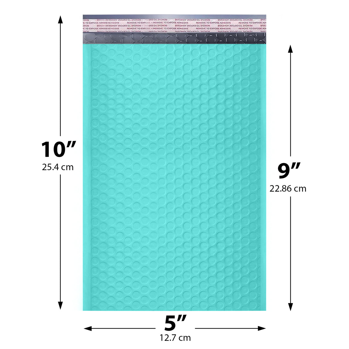 5x10 Teal poly bubble mailer — #00 self-seal padded envelope, 250 pack