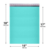 15x18 Teal poly bubble mailer — #8 self-seal padded envelope, 50 pack