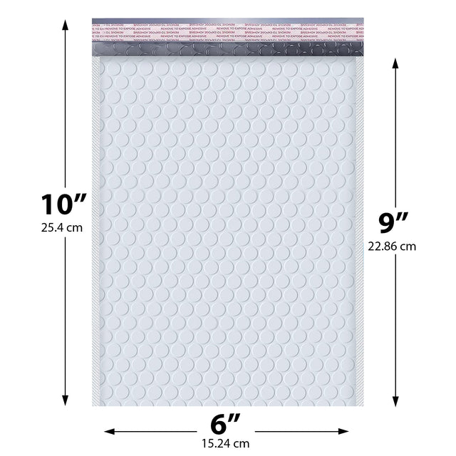6x10 white poly bubble mailer #0 padded shipping bag