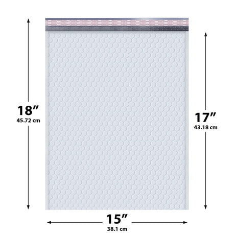 15x18 White poly bubble mailer — #8 self-seal padded envelope, 50 pack