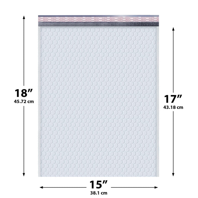 15x18 White poly bubble mailer — #8 self-seal padded envelope, 50 pack