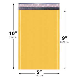 5x10 Kraft Bubble Mailers — #00 Yellow Self-Seal Padded Shipping Envelopes