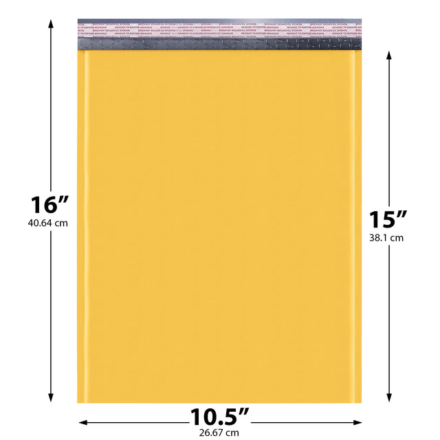 10.5x16 yellow kraft bubble mailer #5 padded shipping envelope