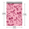Pink Bow bubble mailer 4x8 #000 — pink padded envelope with burgundy bow print, 500 pack