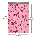 Pink Bow bubble mailer 6x10 #0 — pink padded envelope with burgundy bow print, 250 pack