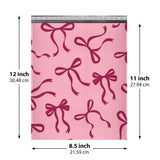 Pink Bow bubble mailer 8.5x12 #2 — pink padded envelope with burgundy bow print, 100 pack